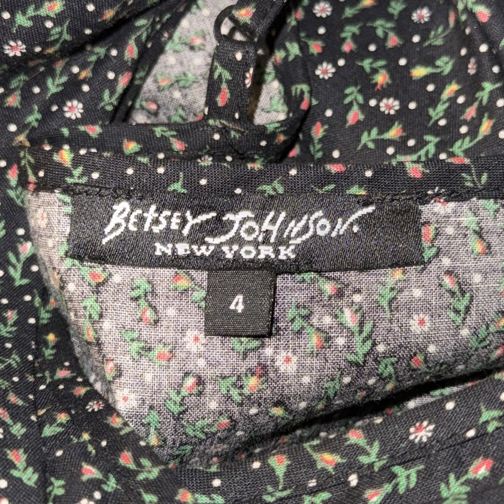 Betsey Johnson New York Size 4 Vintage Calico Cotton Floral Retro Rare Dress 90s - Picture 5 of 17